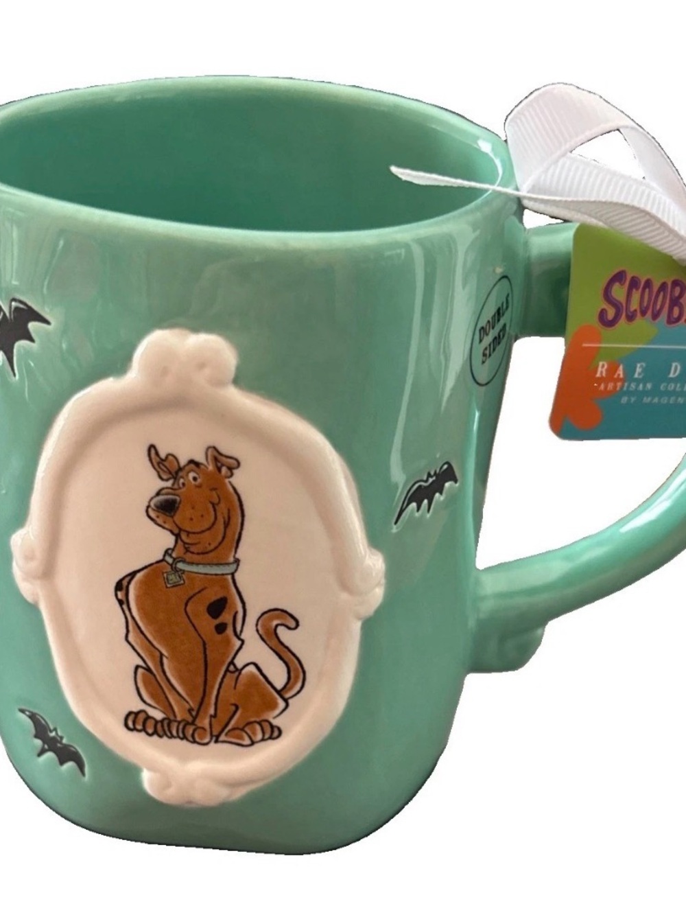 NEW Rae Dunn Artisan Collection x Scooby-Doo Teal Double Sided Mug Halloween
